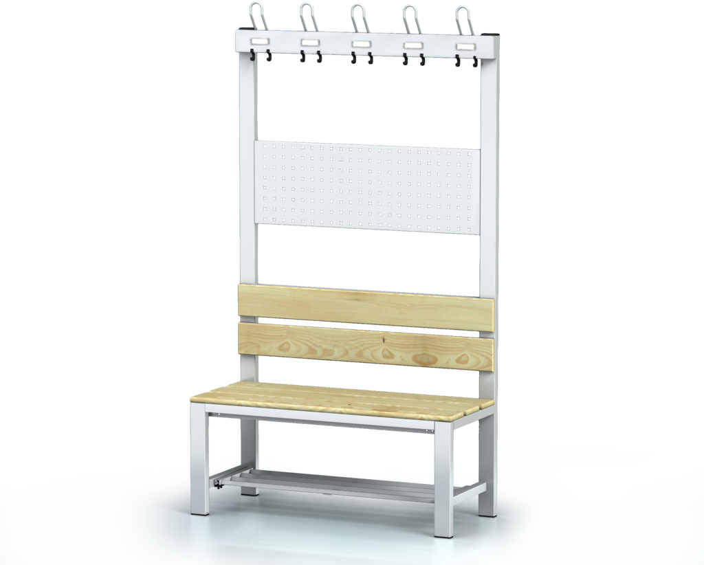 Benches with backrest and racks, spruce sticks -  with a reclining grate 1800 x 1000 x 430